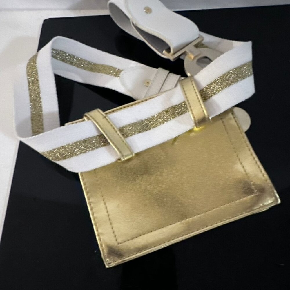 Daily Sports Golf Belt With wallet Gold White Crossbody Bag Waist 30 Waist